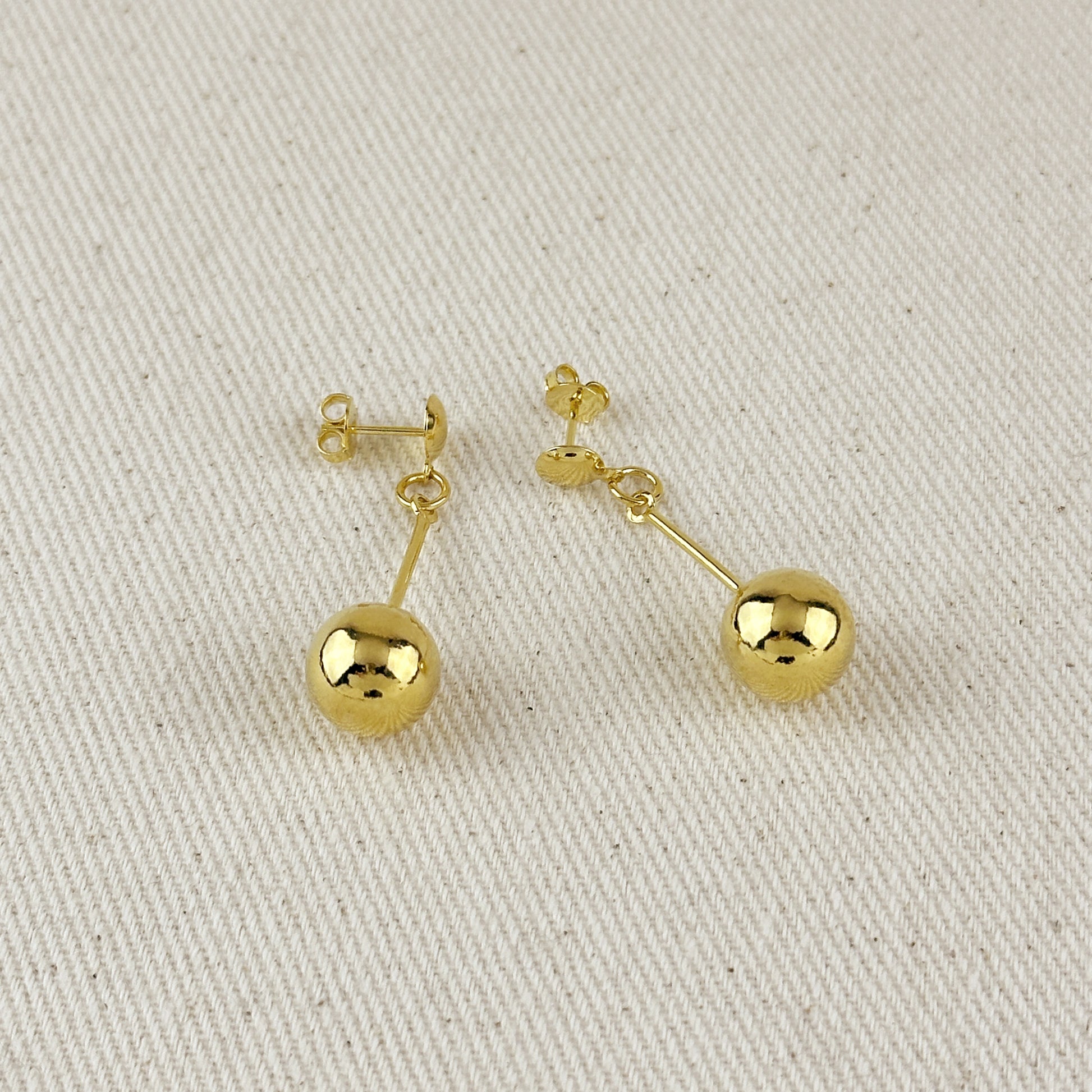 Gold Ball Dangling Earrings