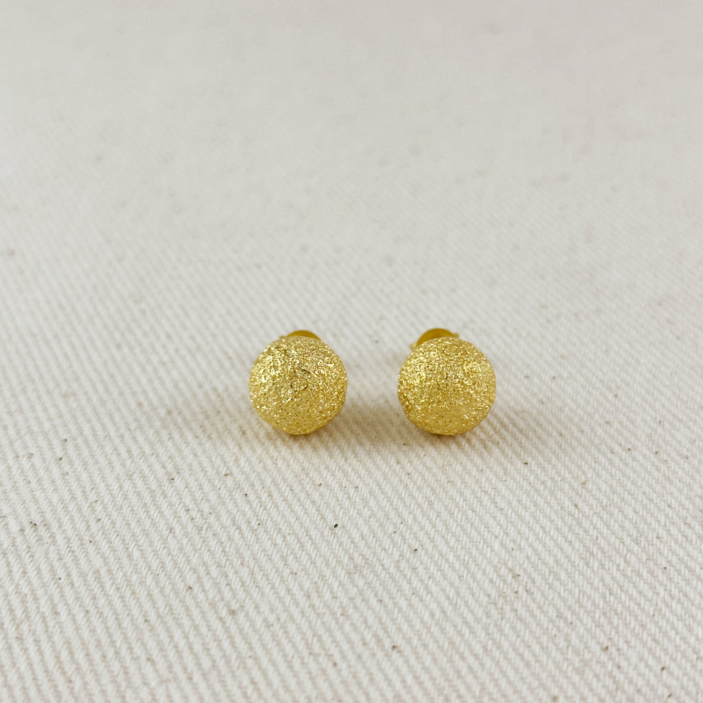 10.5mm Rugged Textured Ball Stud Earrings