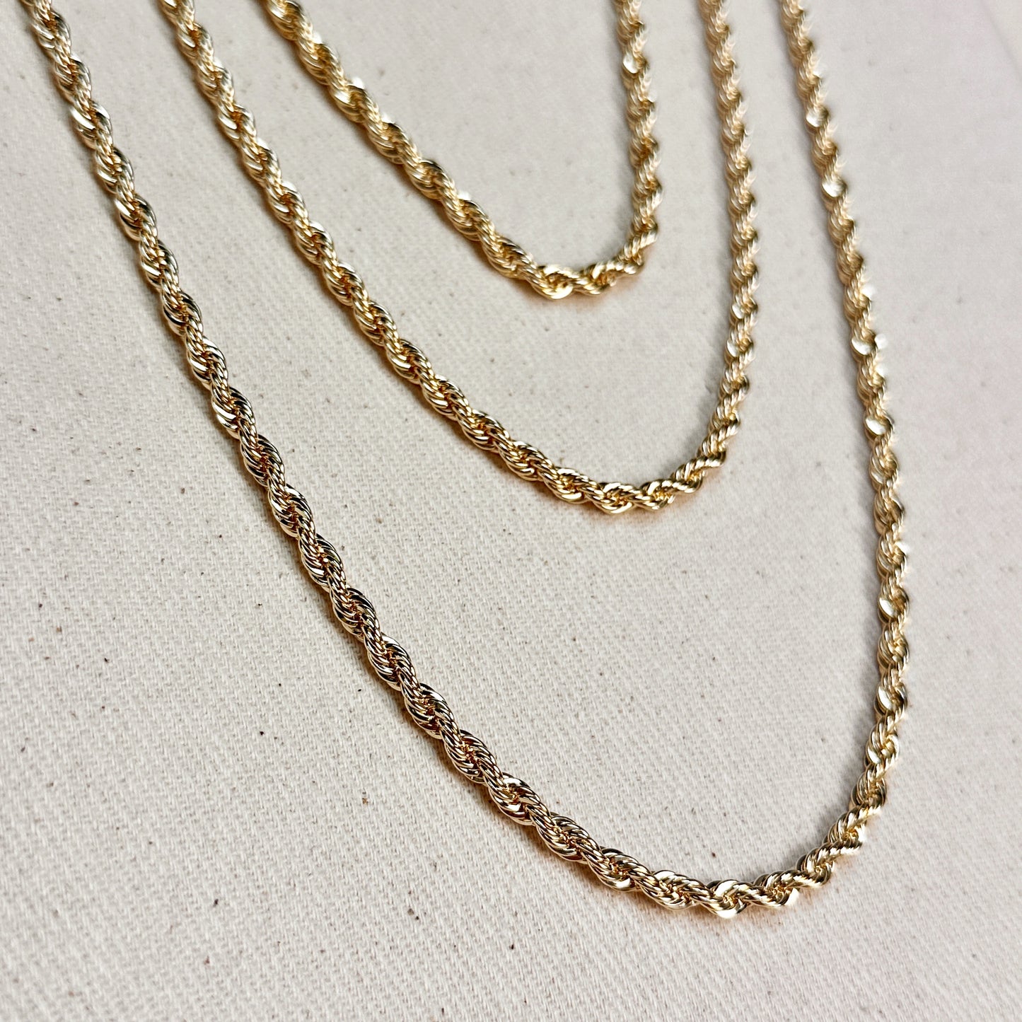 18k Gold Filled Rope Chain In 4.0mm Thickness Gold Chain