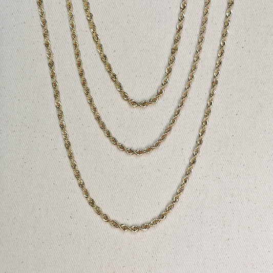 18k Gold Filled Rope Chain In 4.0mm Thickness Gold Chain