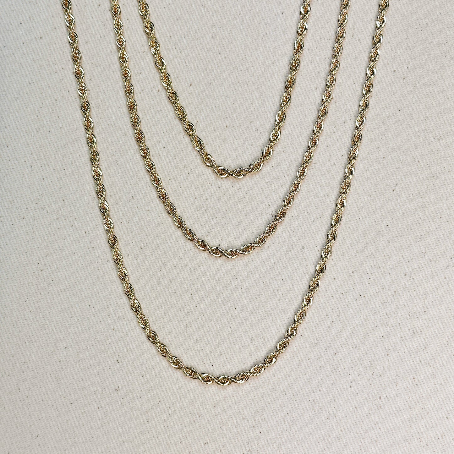 18k Gold Filled Rope Chain In 3.0mm Thickness Gold Chain