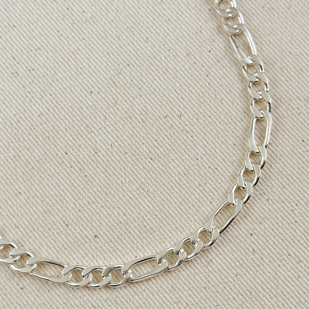 Sterling Silver Figaro 3x1 Chain 7.4mm