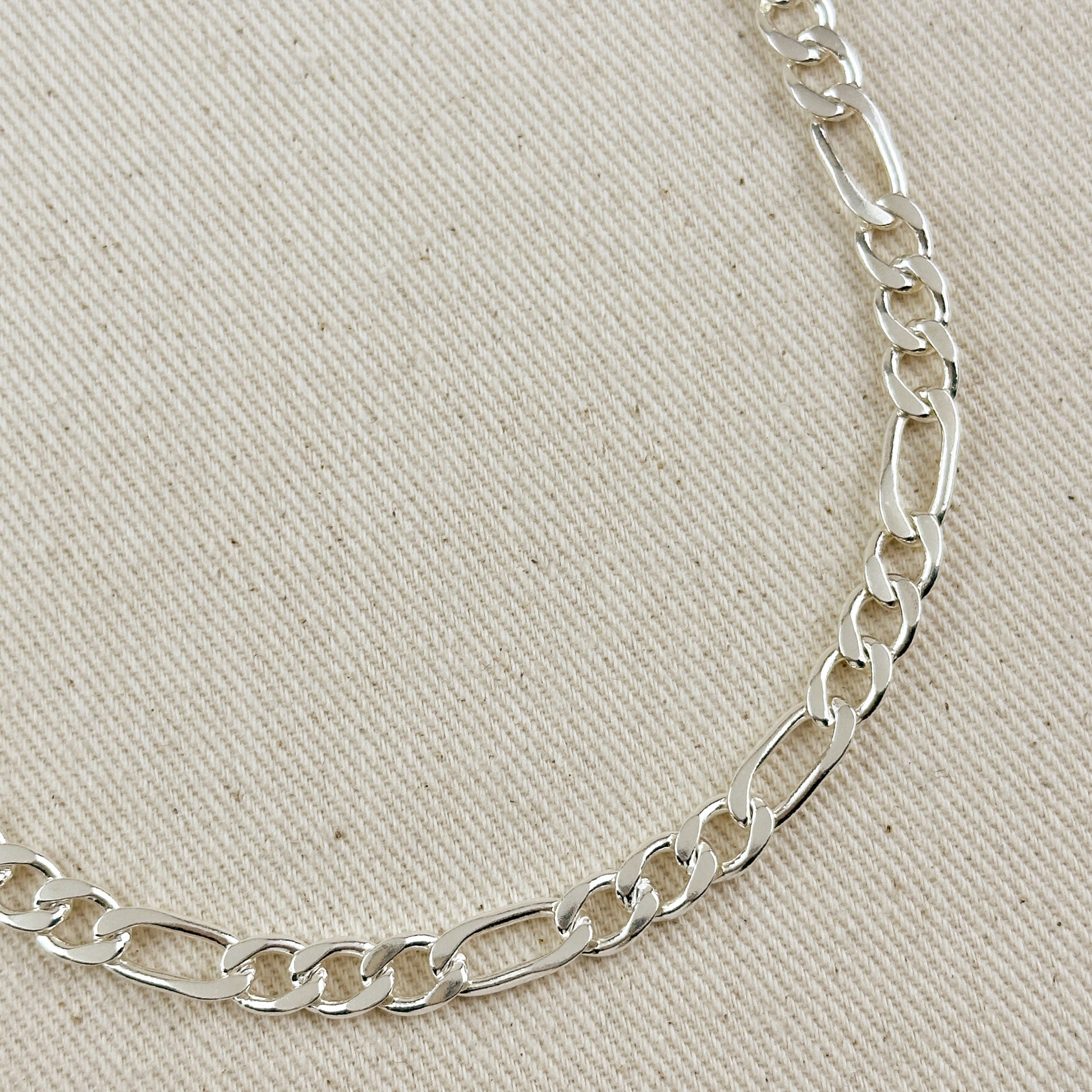 Sterling Silver Figaro 3x1 Chain 7.4mm