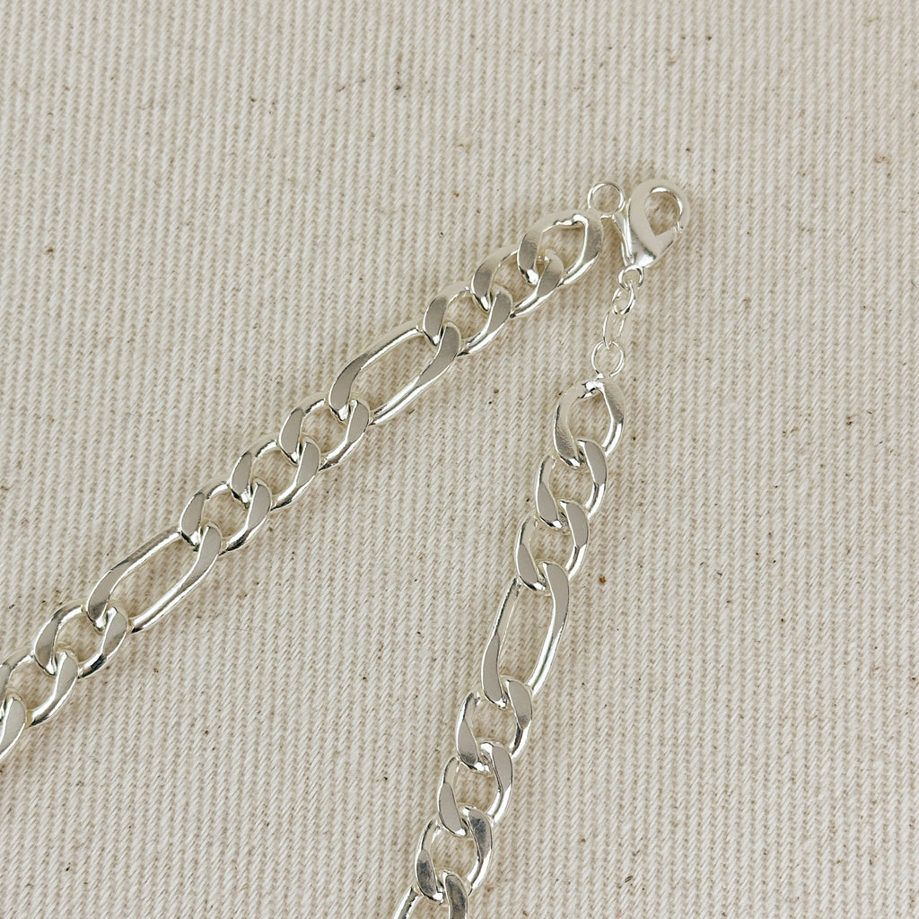 Sterling Silver Figaro 3x1 Chain 7.4mm