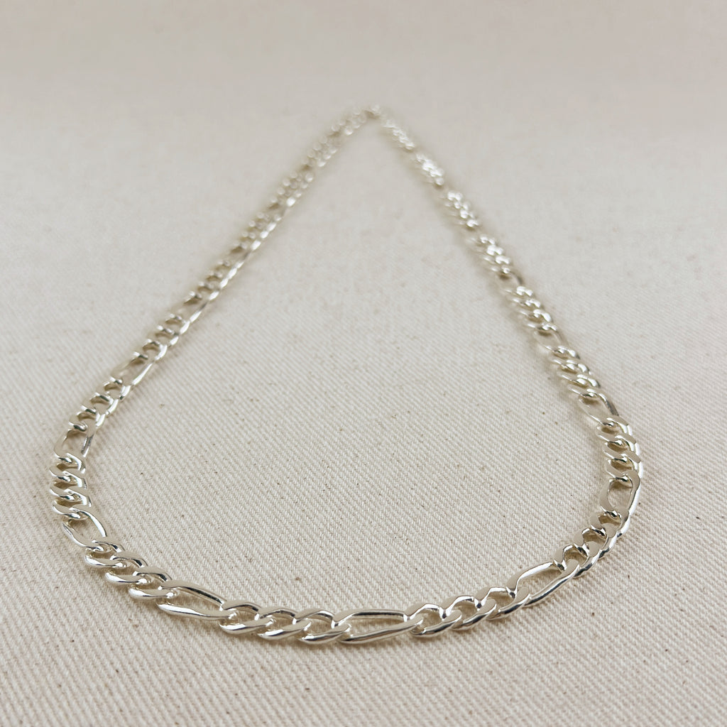 Sterling Silver Figaro 3x1 Chain 7.4mm