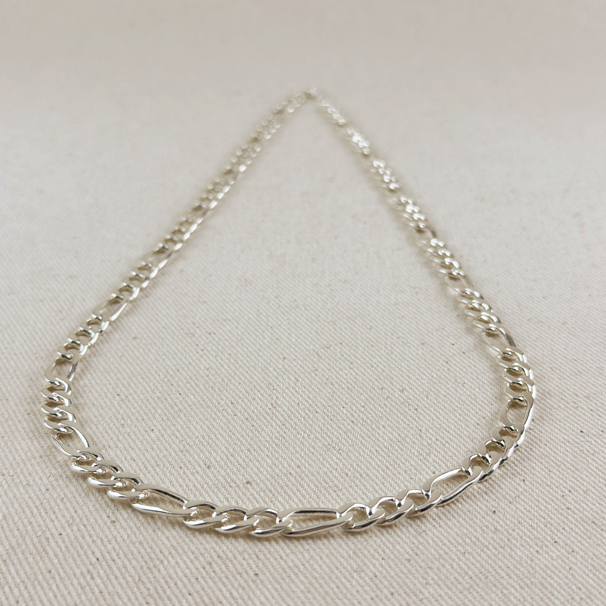 Sterling Silver Figaro 3x1 Chain 7.4mm