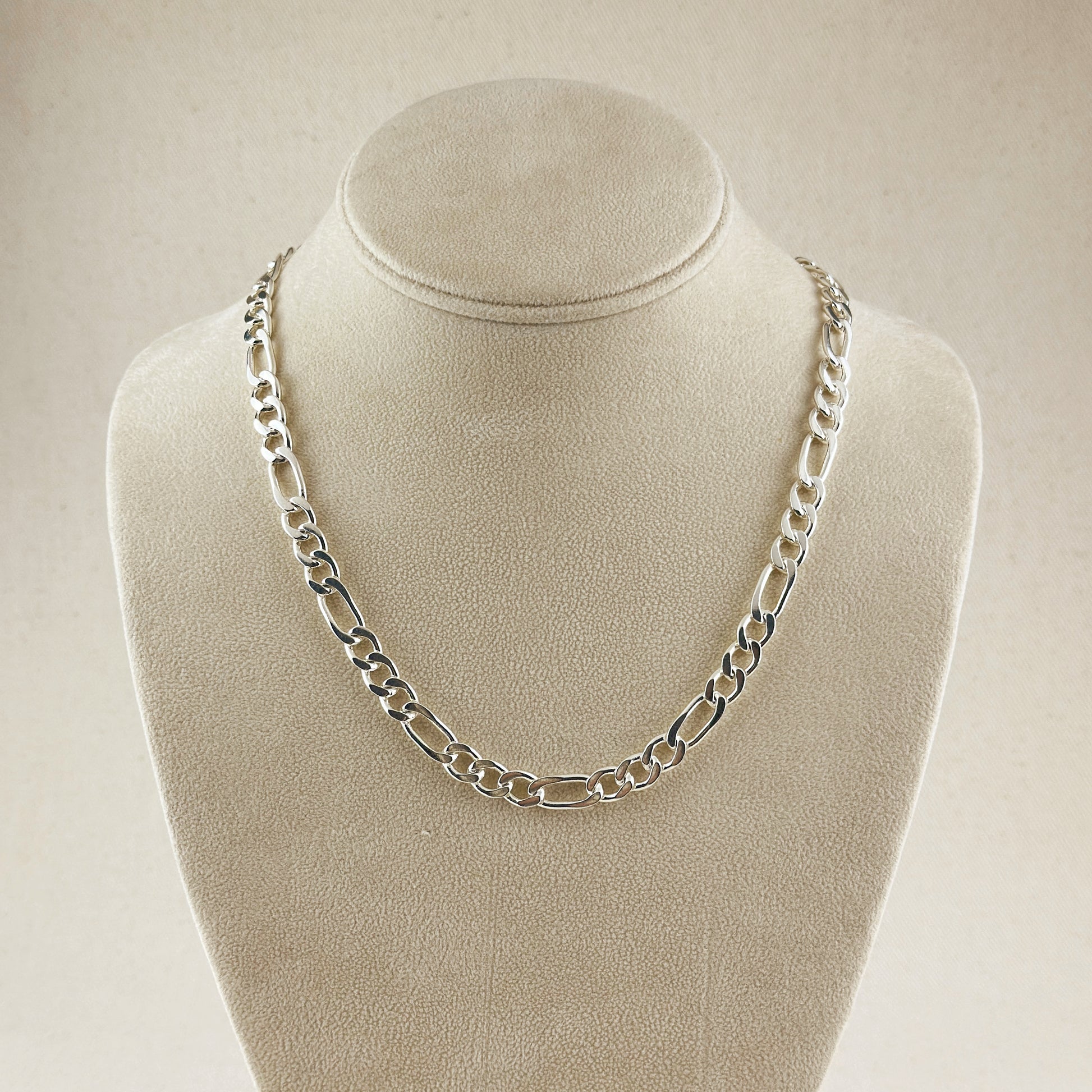 Sterling Silver Figaro 3x1 Chain 7.4mm