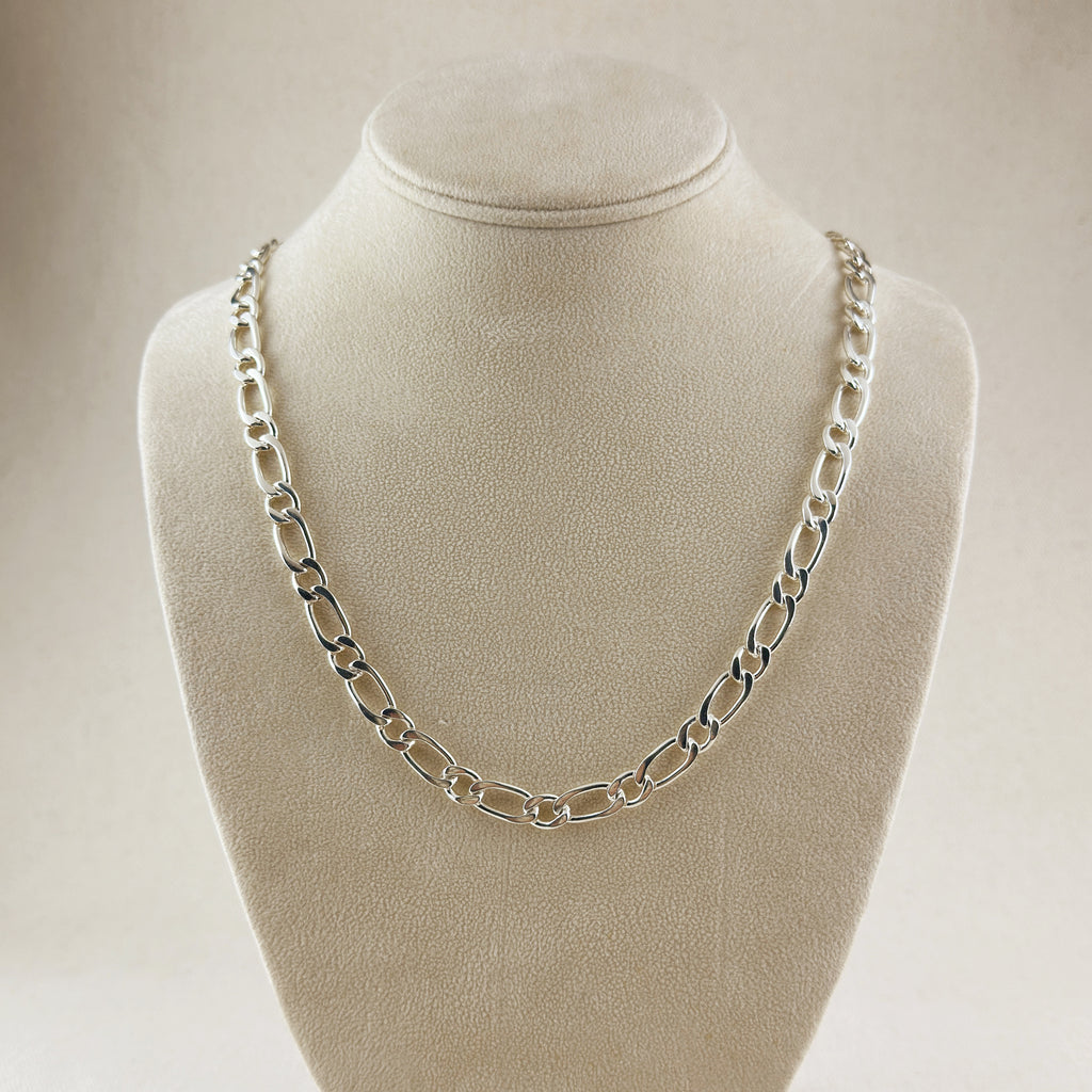 Sterling Silver Figaro 1x1  Chain 7.3mm
