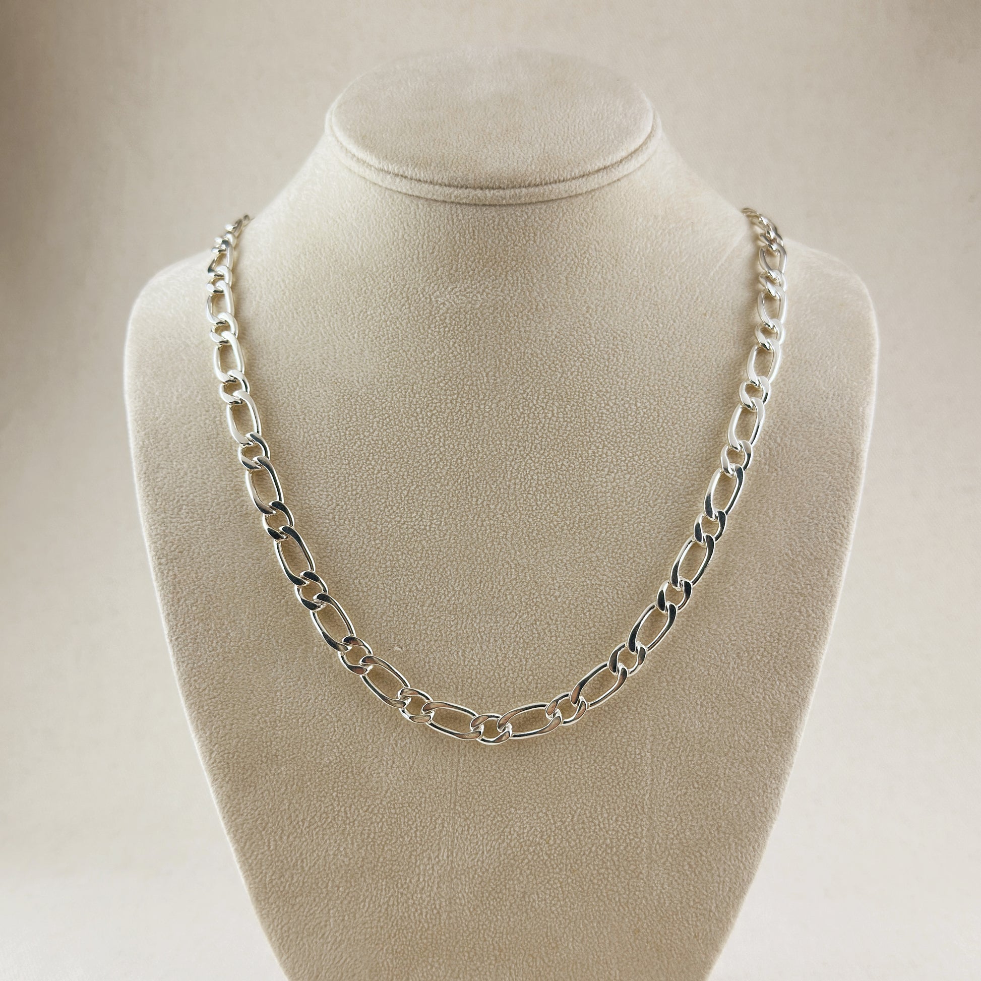 Sterling Silver Figaro 1x1  Chain 7.3mm