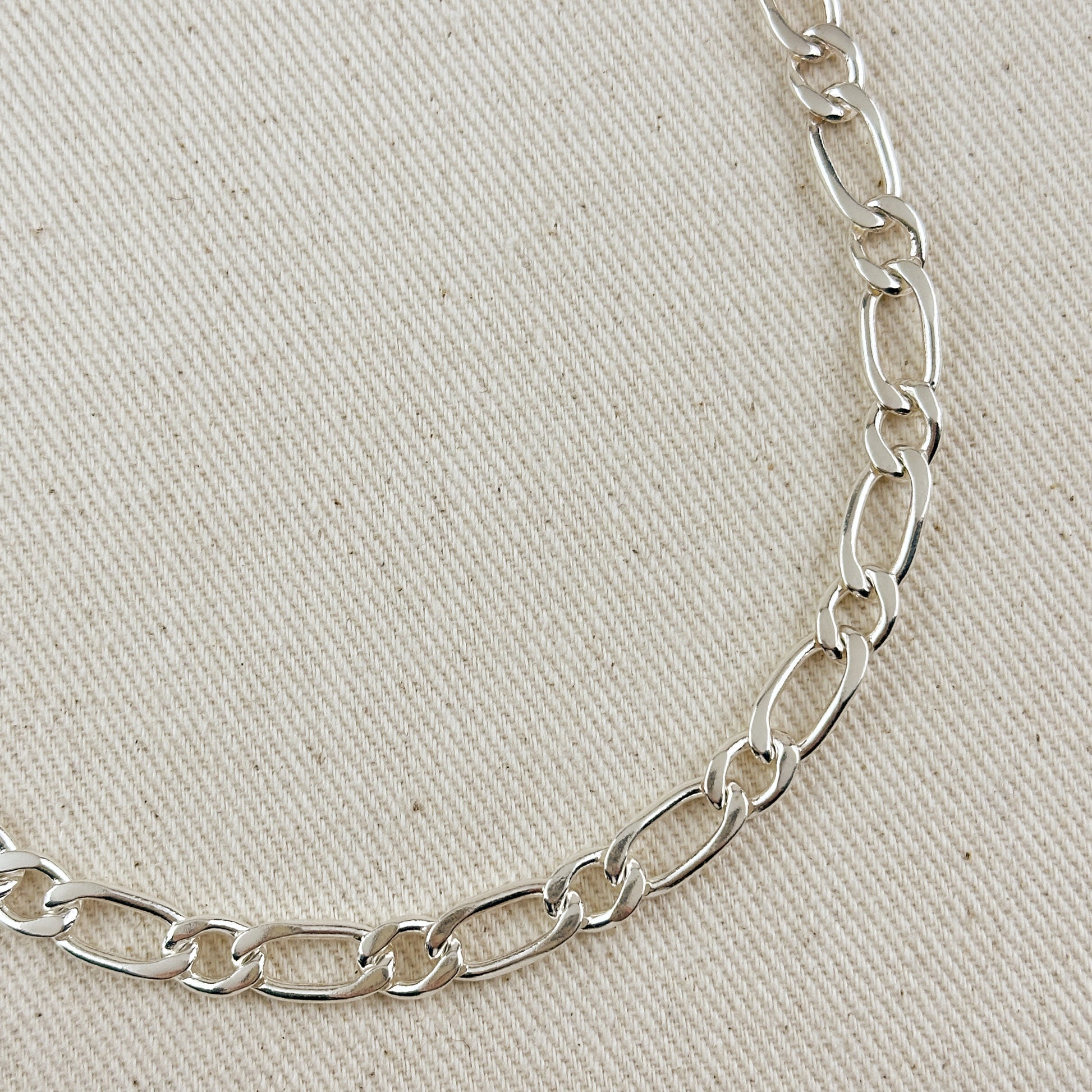Sterling Silver Figaro 1x1  Chain 7.3mm