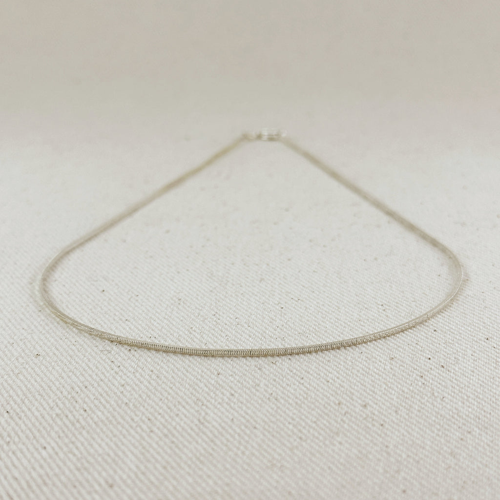 Sterling Silver Square Herringbone Chain 1.0mm