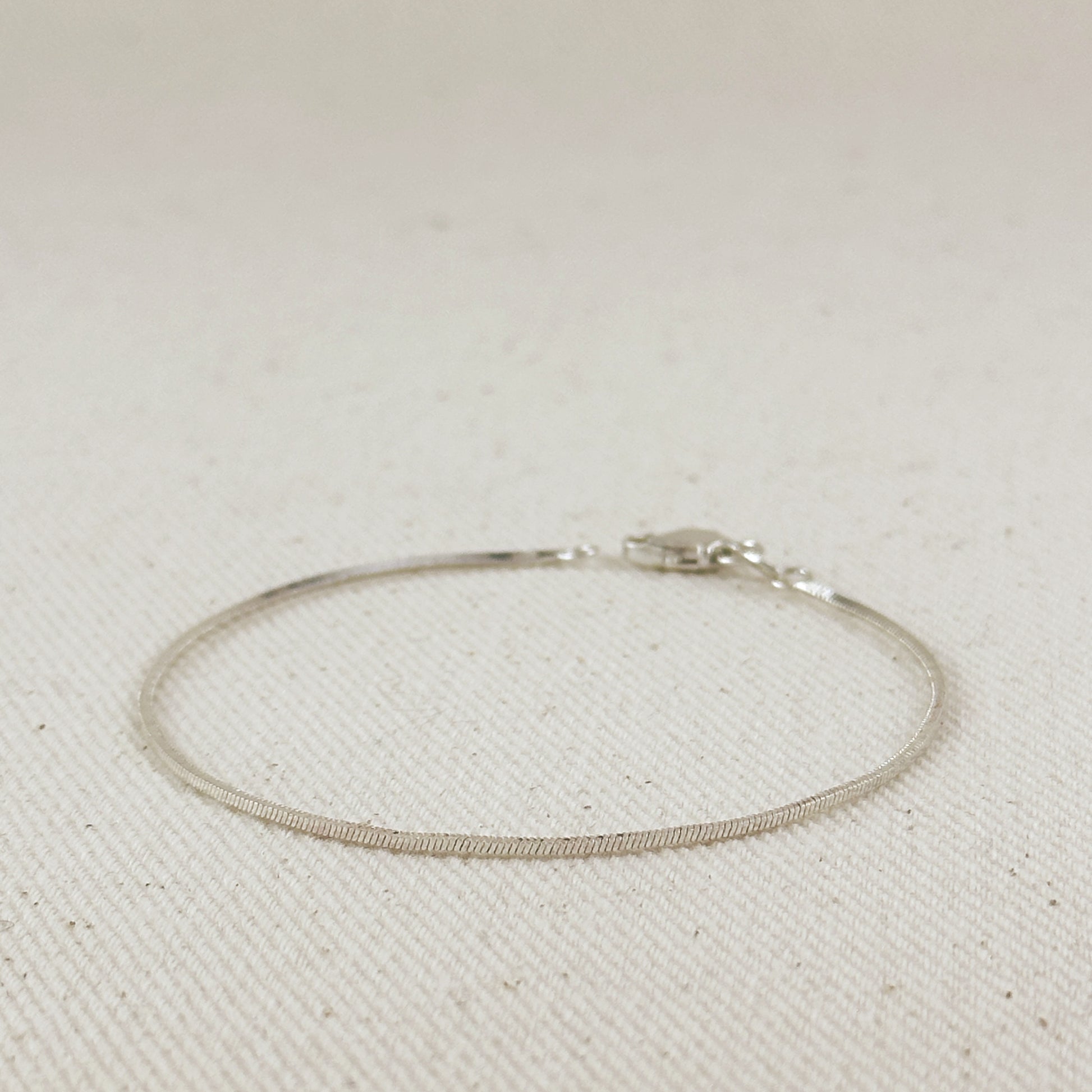 Sterling Silver Square Herringbone Bracelet 1.0mm