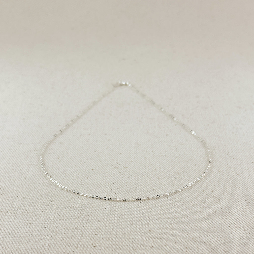 Sterling Silver Diamond Cut Forzatina Link 1.4mm