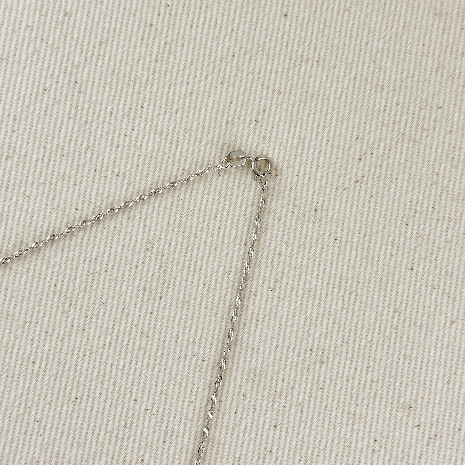 Sterling Silver Singapore Chain 1.2mm Rhodium Plated Finish