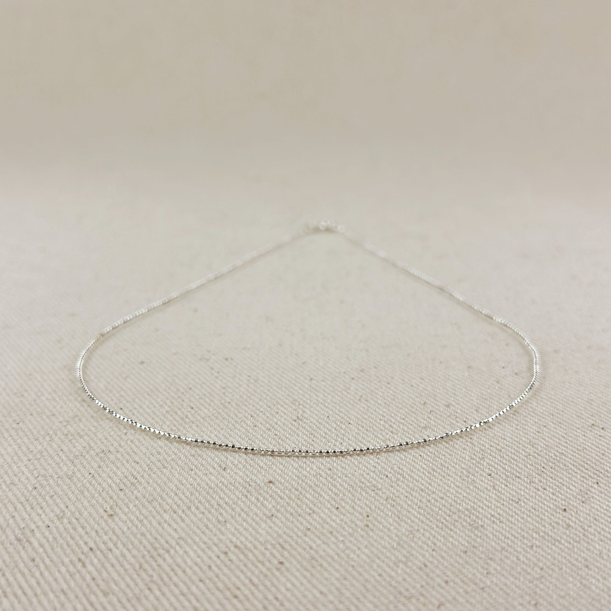 Sterling Silver Diamond Cut Bead Chain 1.0mm