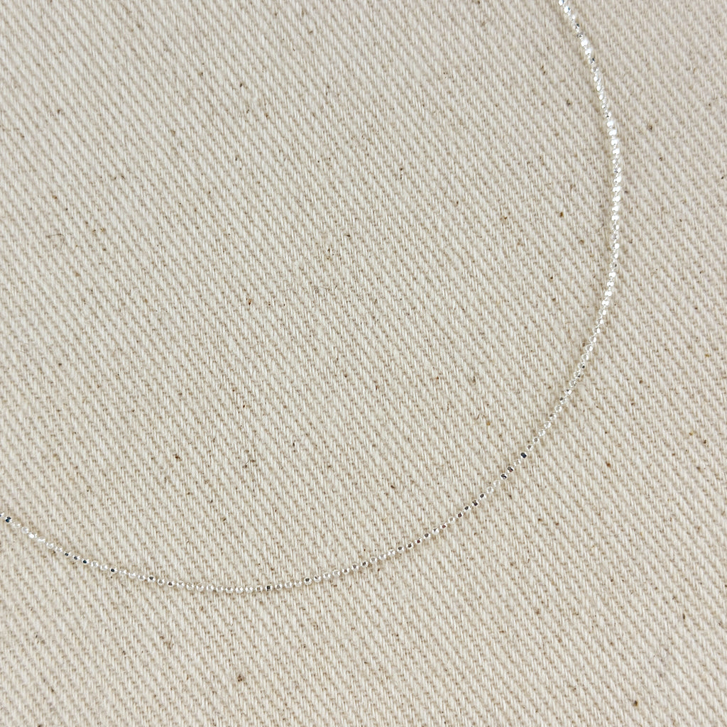 Sterling Silver Diamond Cut Bead Chain 1.0mm
