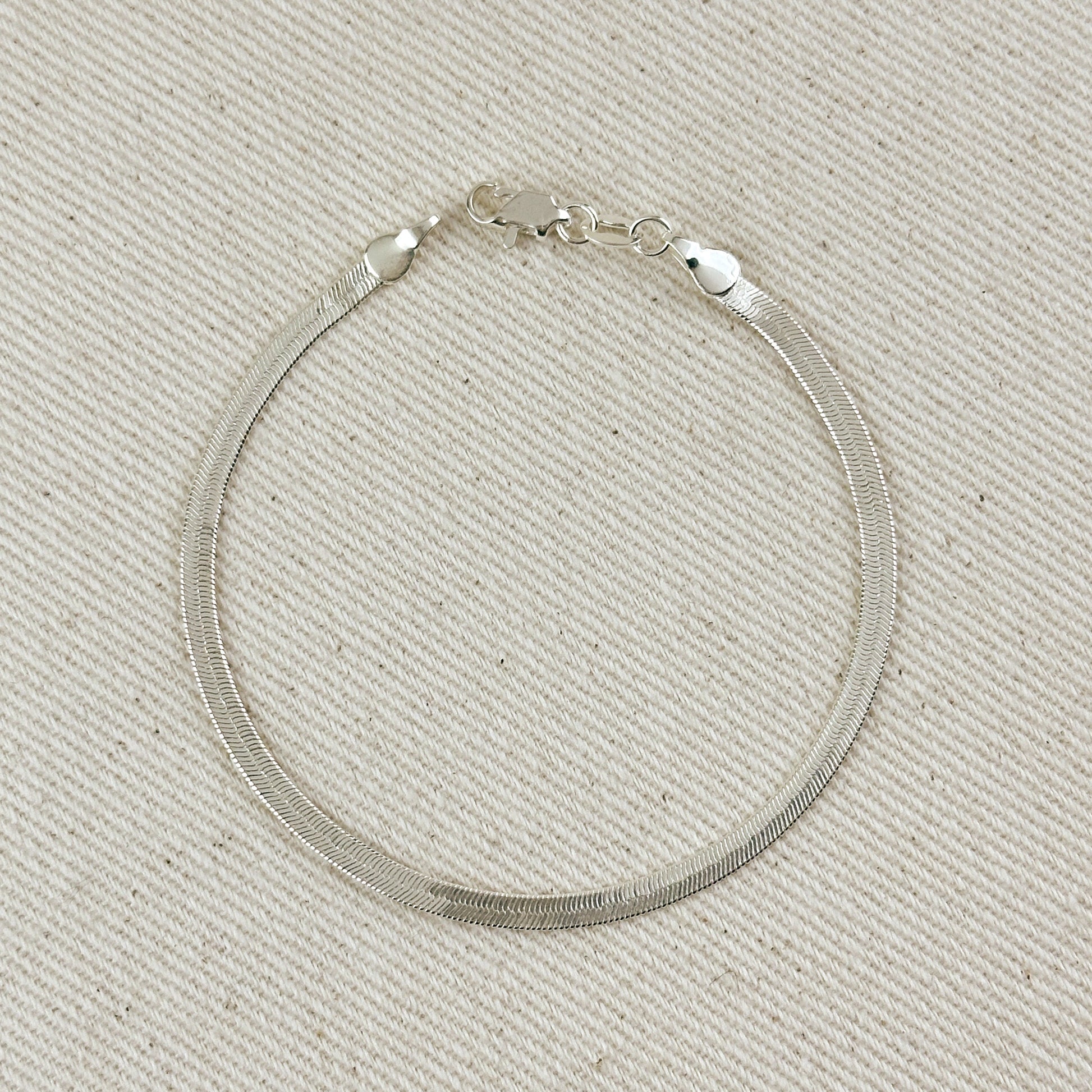 Sterling Silver Herringbone Bracelet 3.1mm