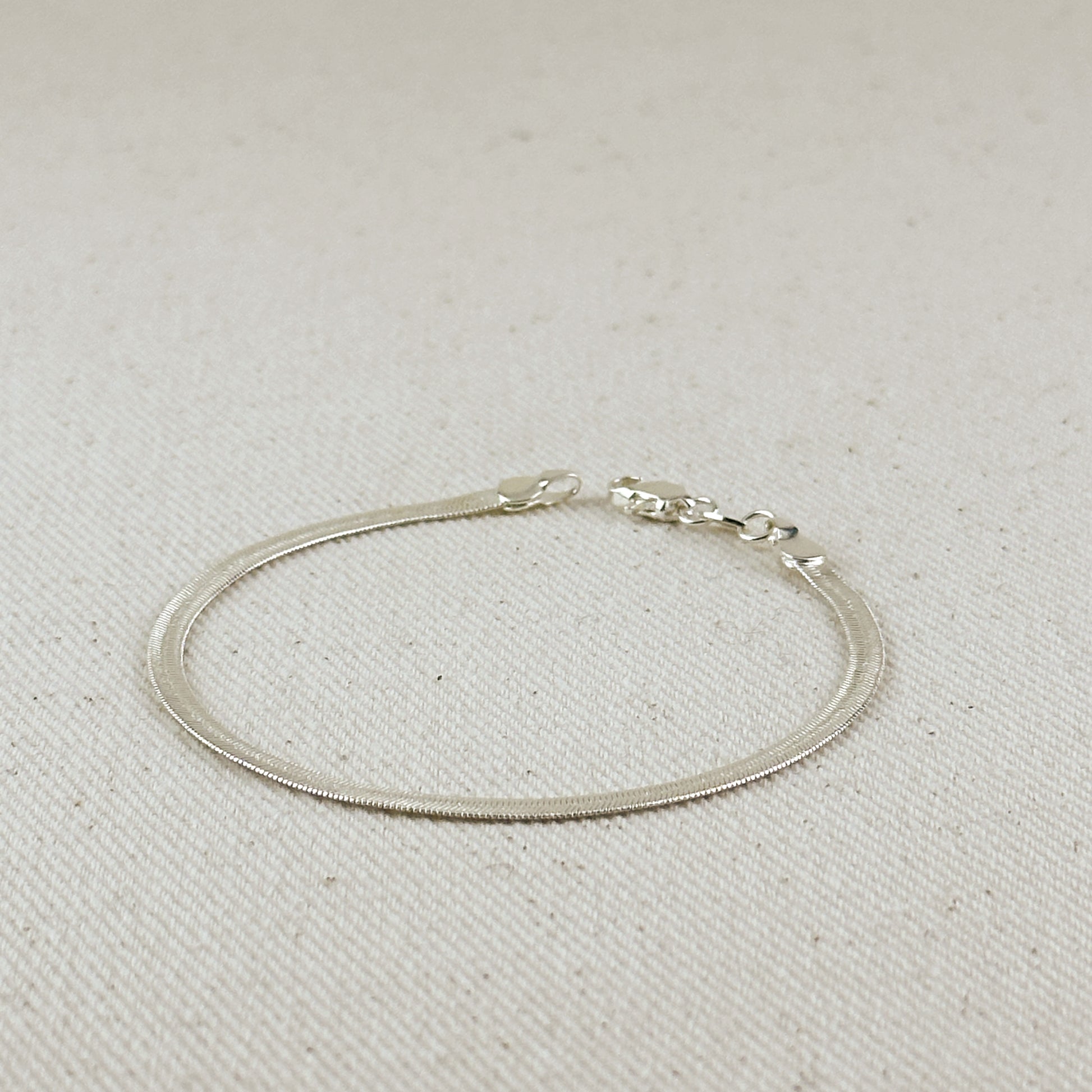 Sterling Silver Herringbone Bracelet 3.1mm