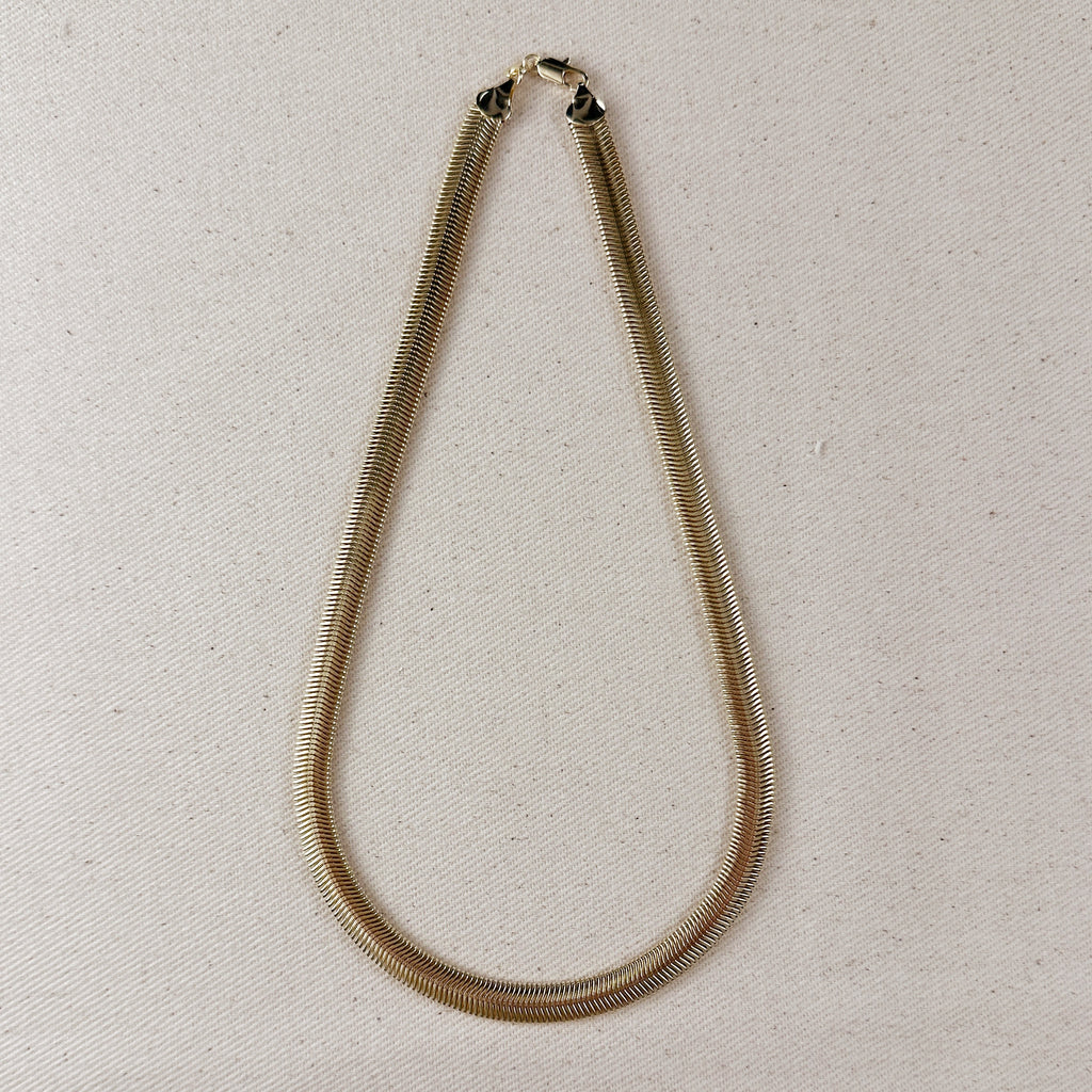 18k Gold Filled 8mm Fancy Thick Snake Chain Necklace