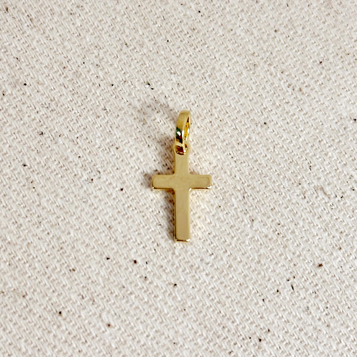 18k Gold Filled Mini Polished Cross Pendant