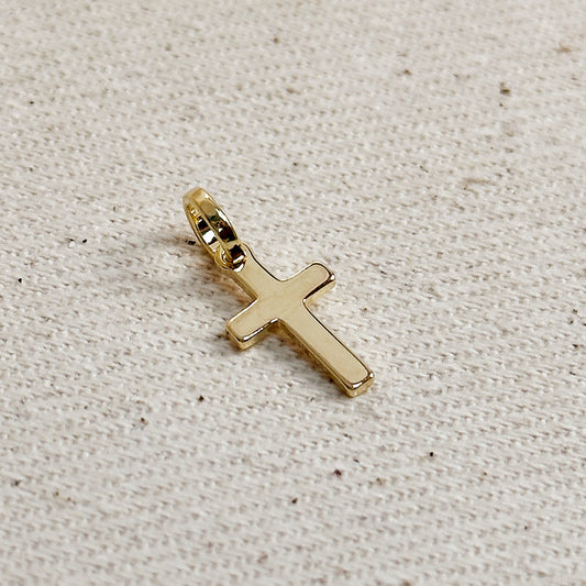18k Gold Filled Mini Polished Cross Pendant