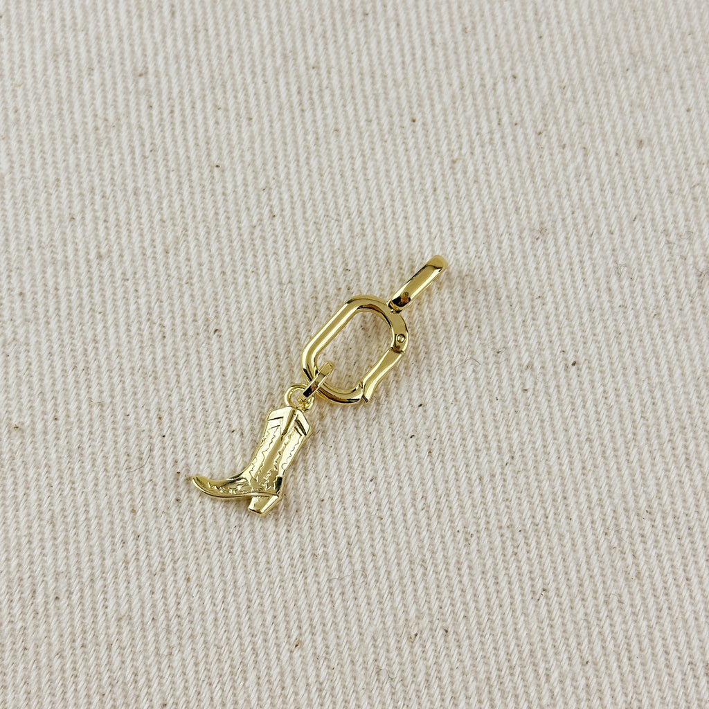 18k Gold Filled Western Boot Charm
