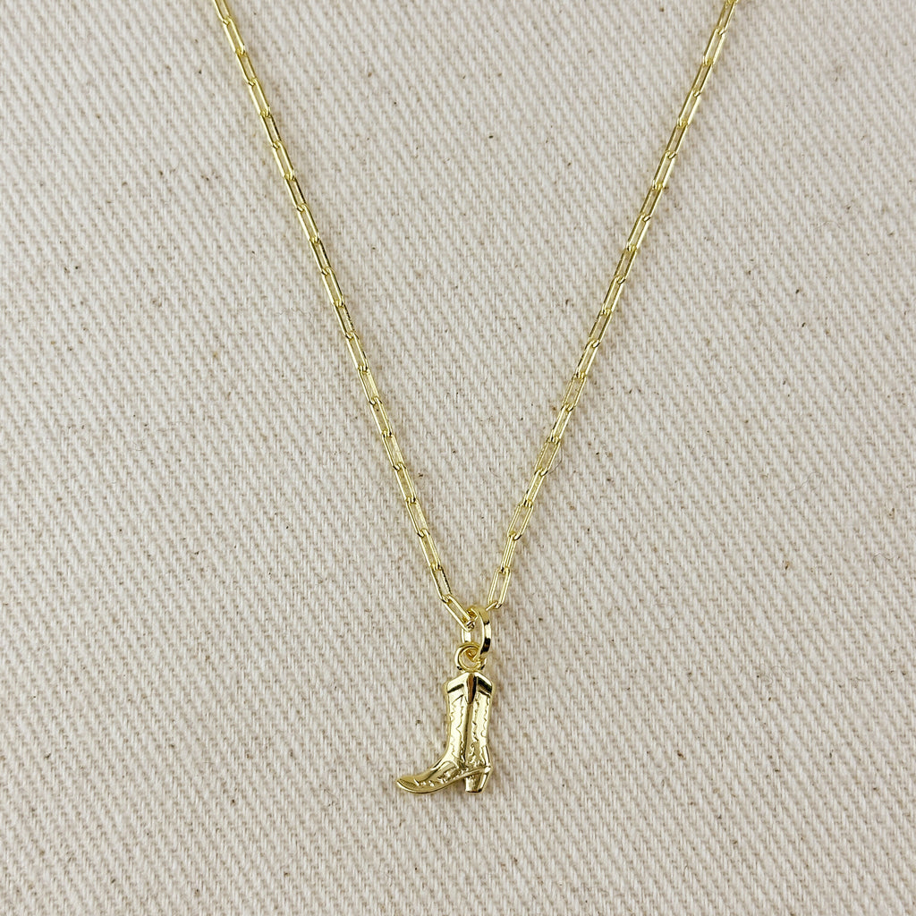 18k Gold Filled Western Boot Charm