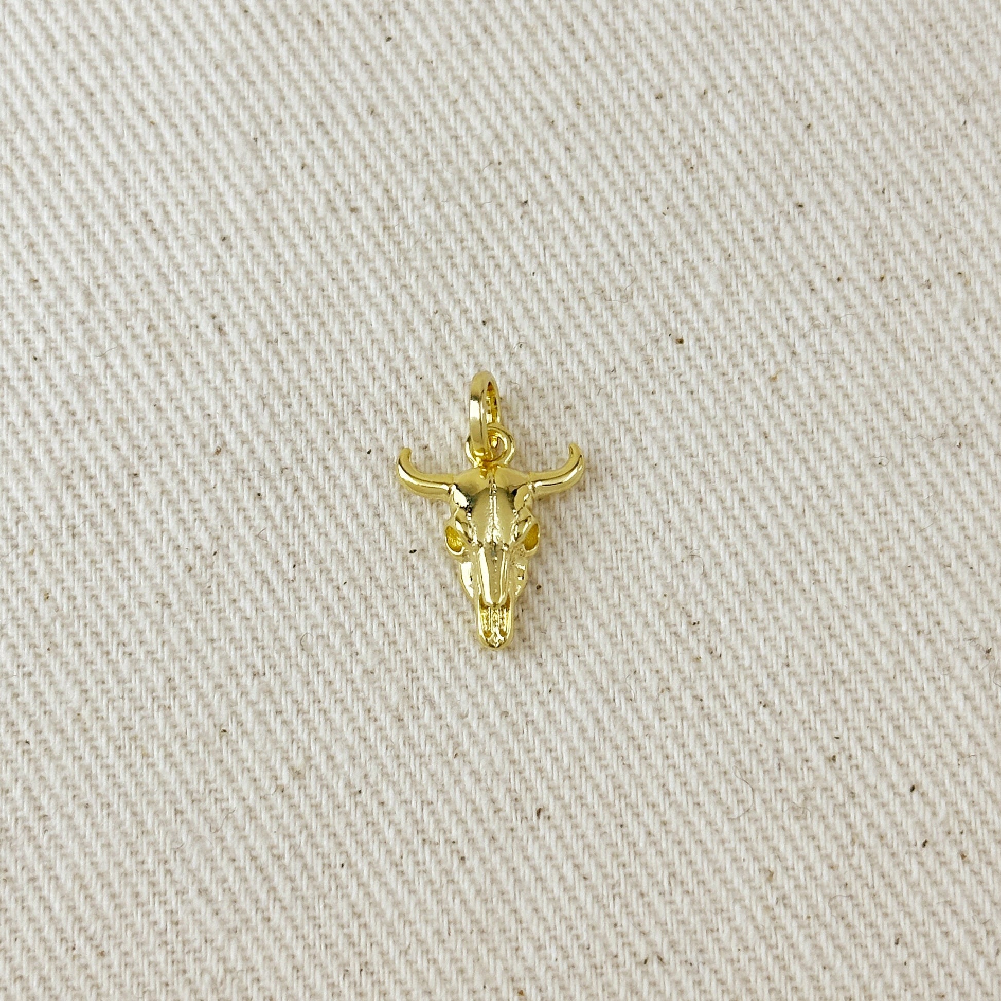 18k Gold Filled Western Skull Charm