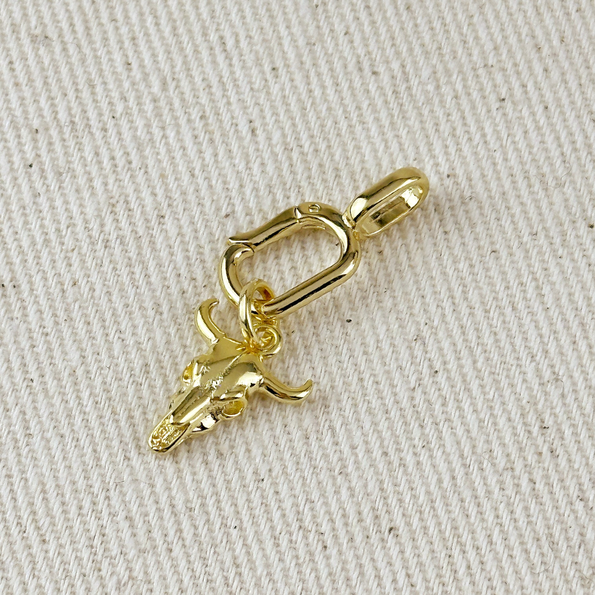 18k Gold Filled Western Skull Charm