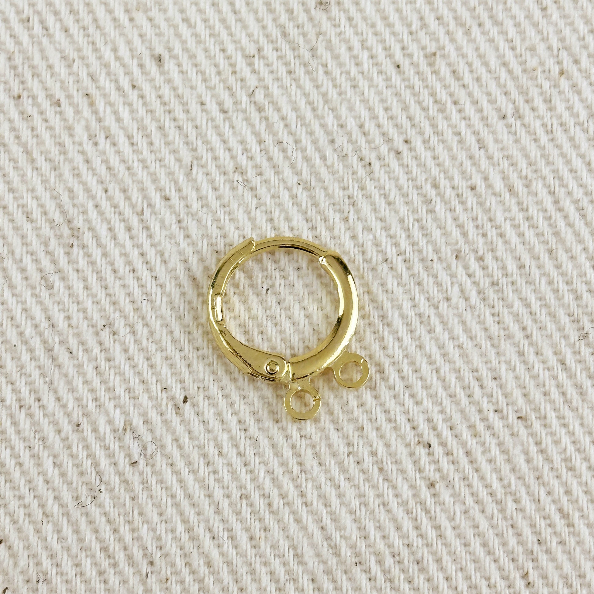 18k Gold Filled Earrings Plain Lever-back with 2 Jump Rings