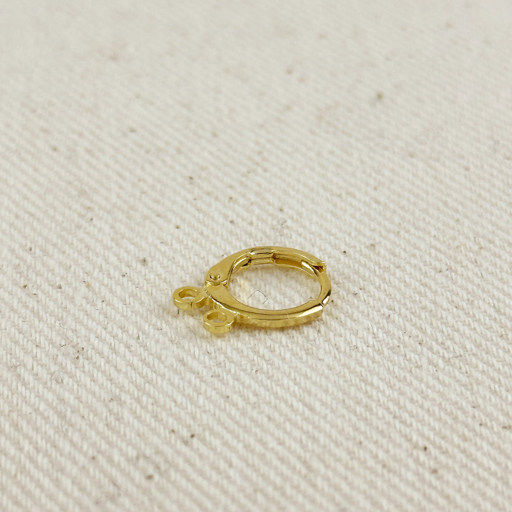 18k Gold Filled Earrings Plain Lever-back with 2 Jump Rings