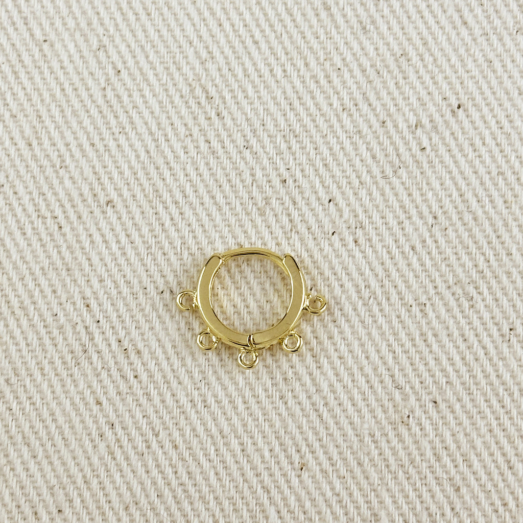 18k Gold Filled Earrings Plain Lever-back with 4 Jump Rings