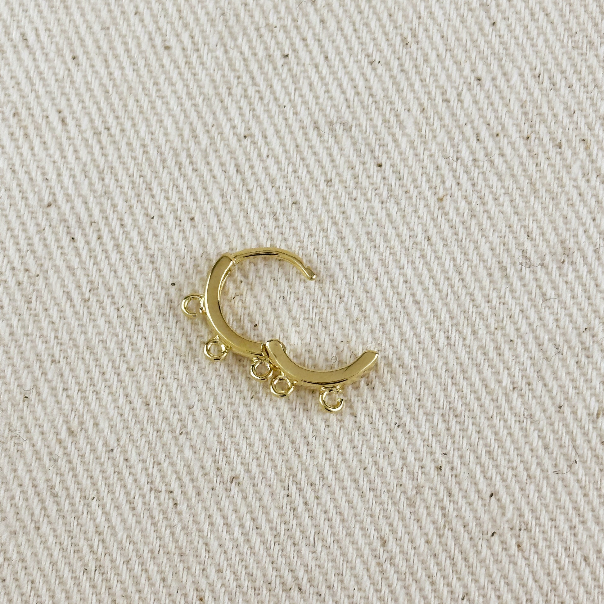 18k Gold Filled Earrings Plain Lever-back with 4 Jump Rings