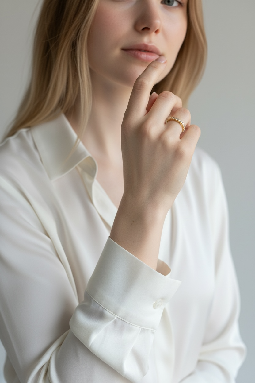18K Gold Filled Bezel CZ Eternity Band Ring