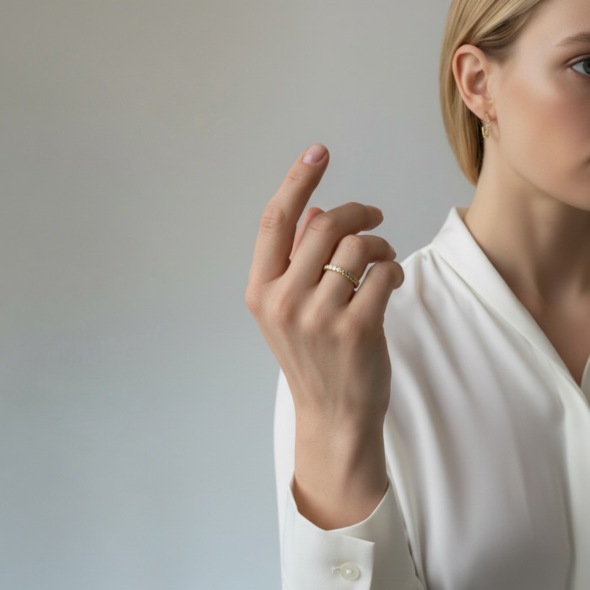 18K Gold Filled Bezel CZ Eternity Band Ring