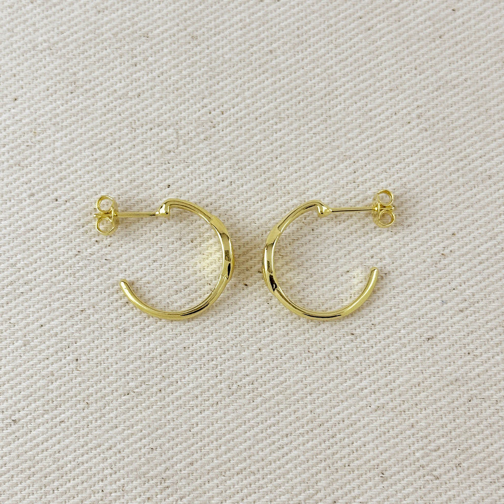18k Gold Filled CZ Eye C- Hoop Earrings
