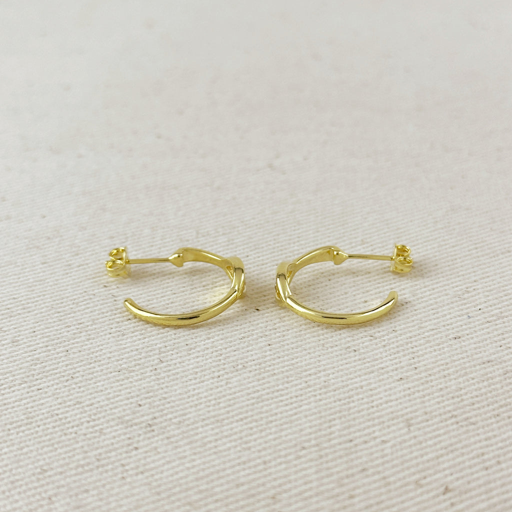 18k Gold Filled CZ Eye C- Hoop Earrings