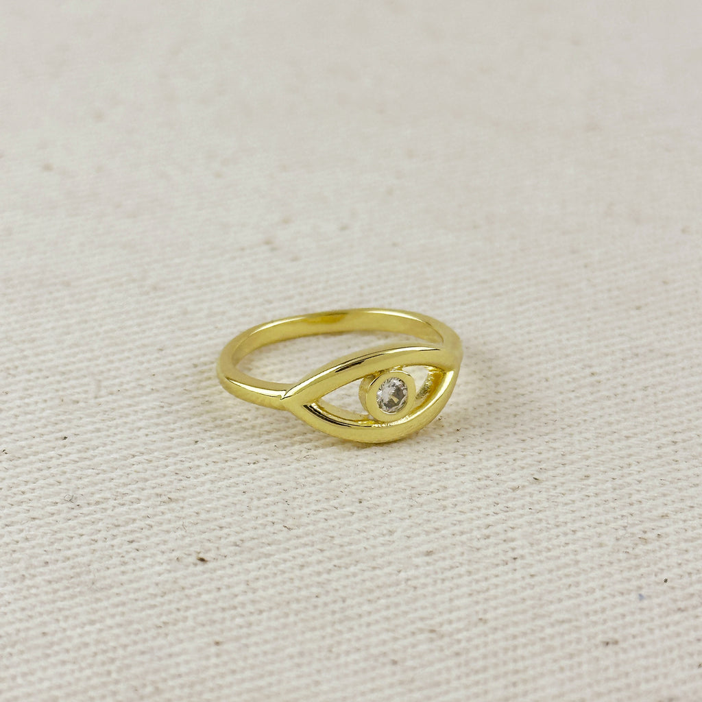 18K Gold Filled CZ Eye Ring