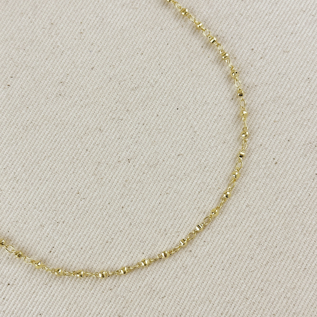 18k Gold Filled 2.5mm Beaded Necklace
