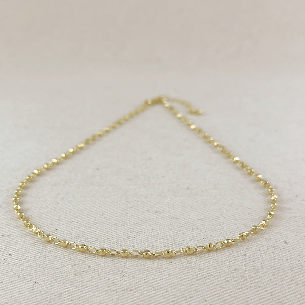 18k Gold Filled 2.5mm Beaded Necklace