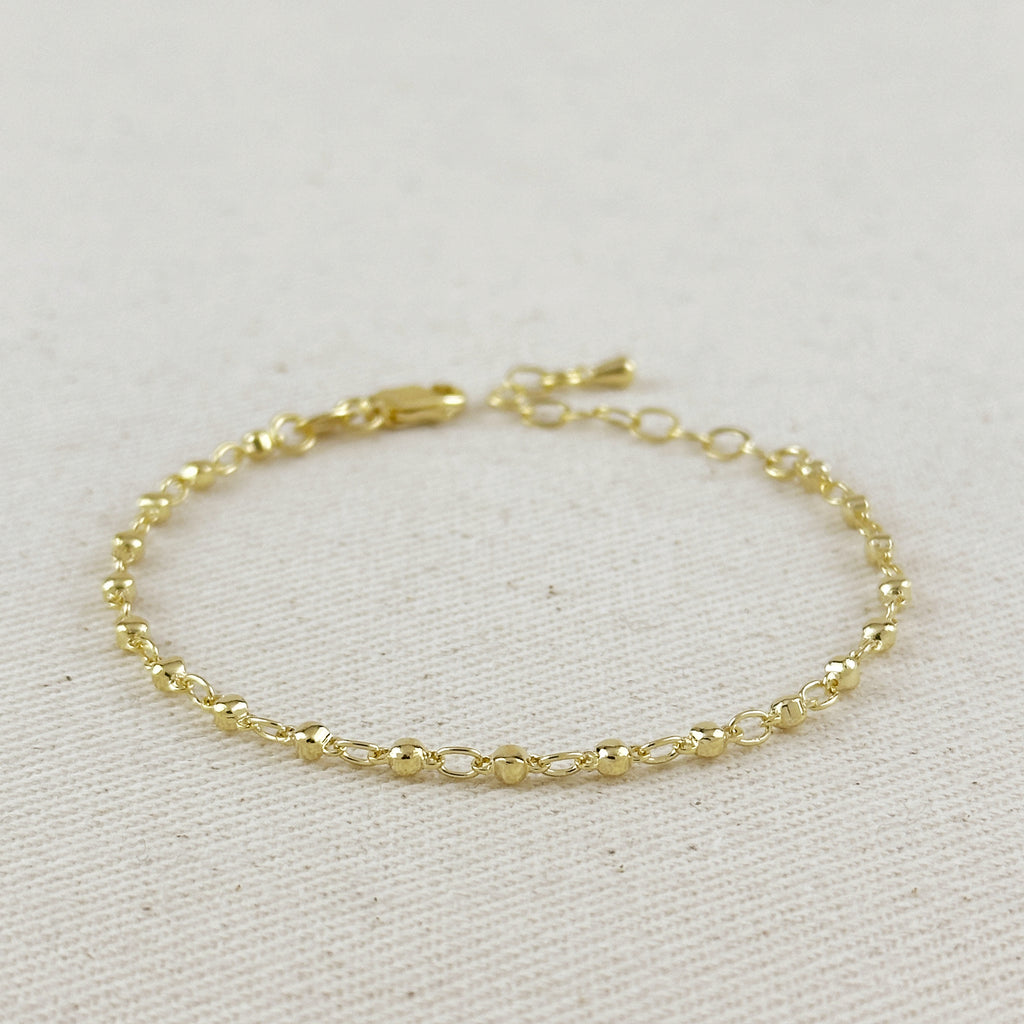 18K Gold Filled 2.5mm Beaded Bracelet