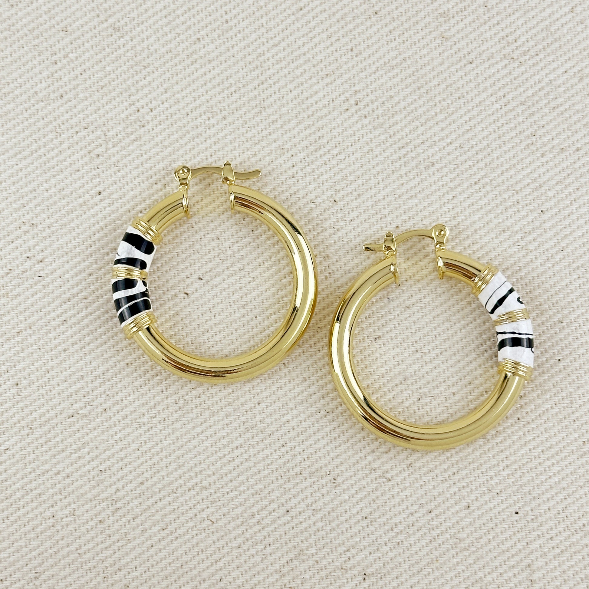18k Gold Filled Safari Hoop Earrings
