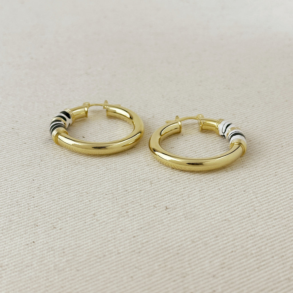 18k Gold Filled Safari Hoop Earrings