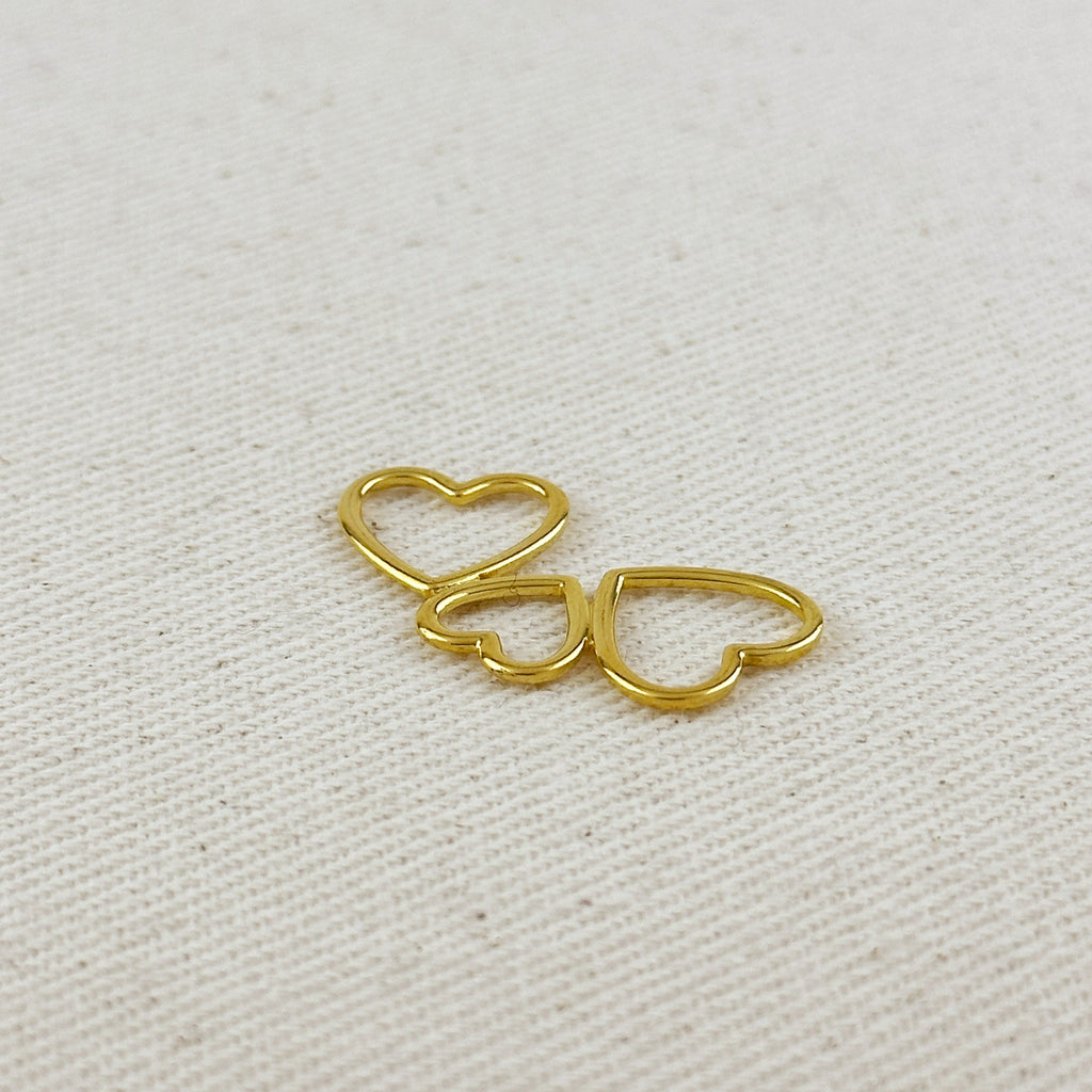 18k Gold Filled Triple Heart Charm