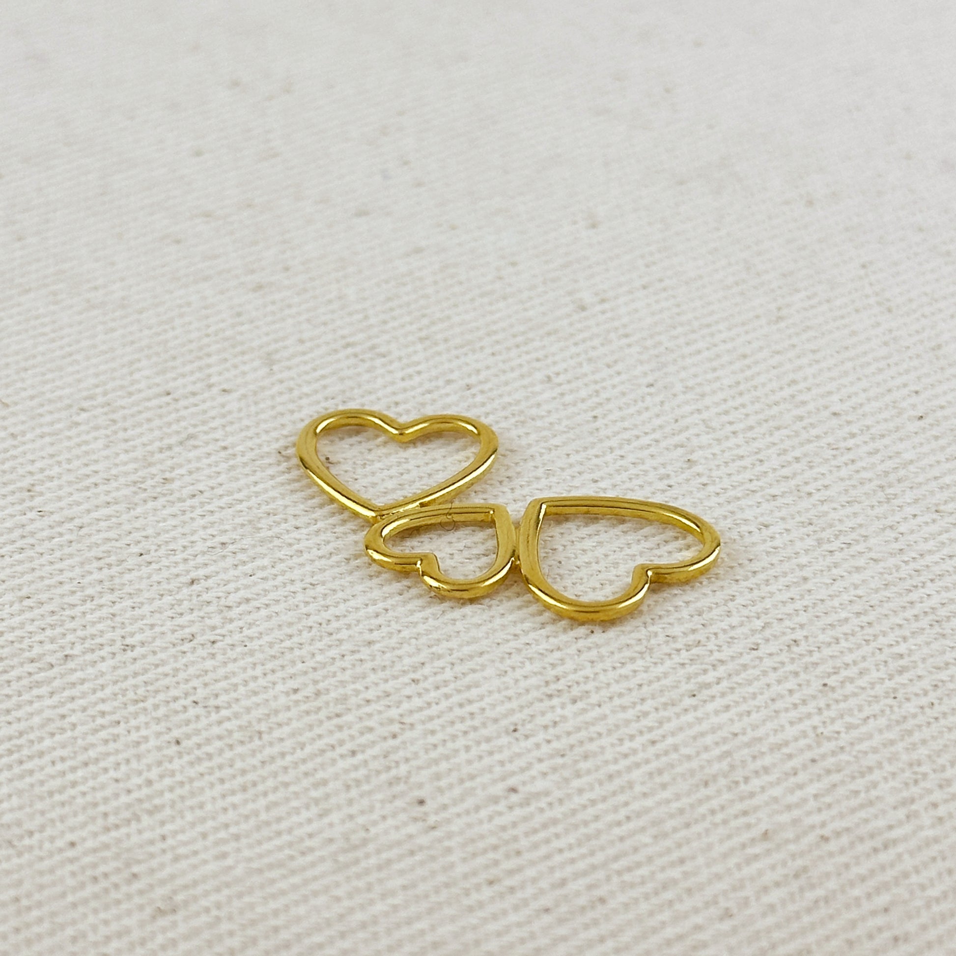 18k Gold Filled Triple Heart Charm