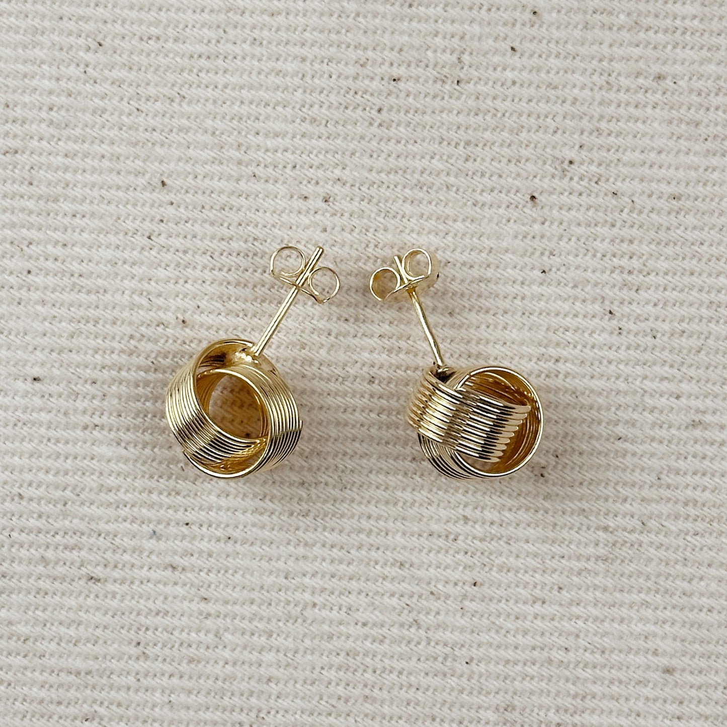 18k Gold Filled Wire Knot Stud Earrings