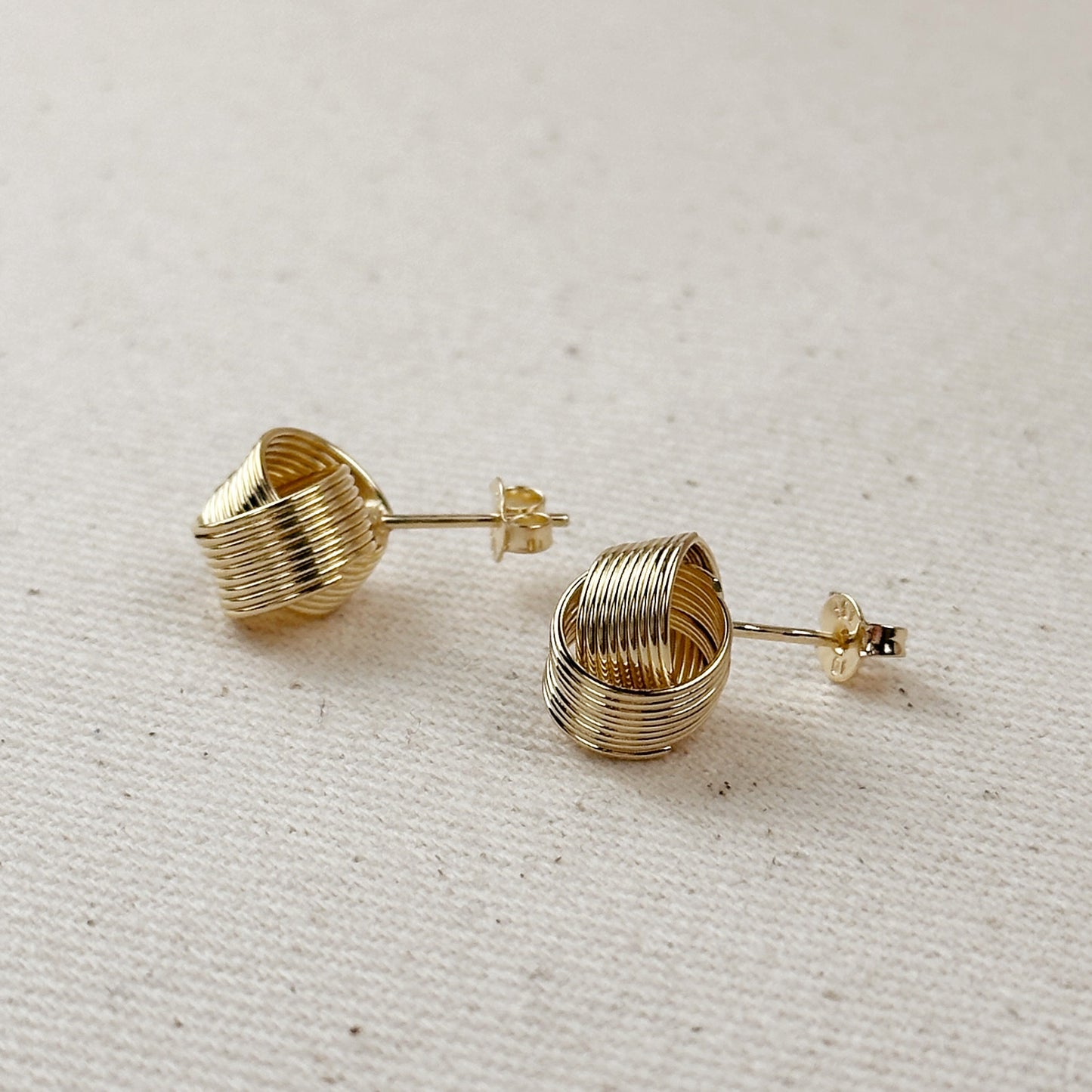 18k Gold Filled Wire Knot Stud Earrings