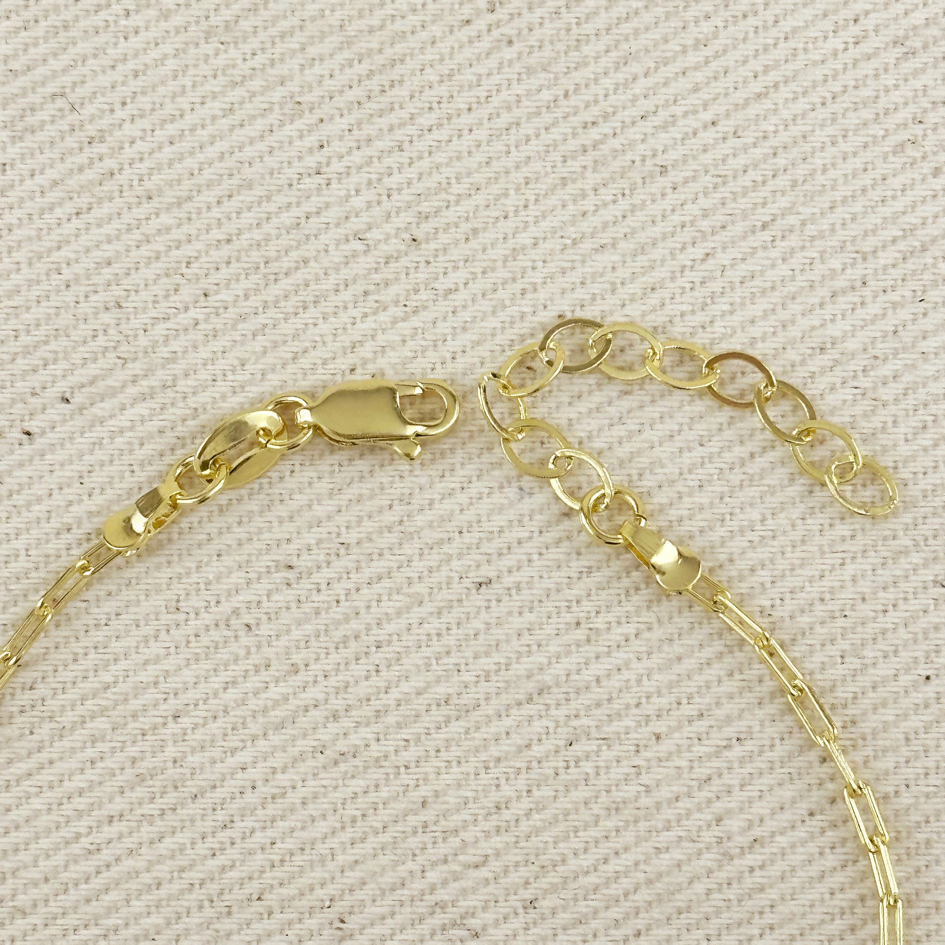 18K Gold Filled Mini Paperclip Chain Bracelet