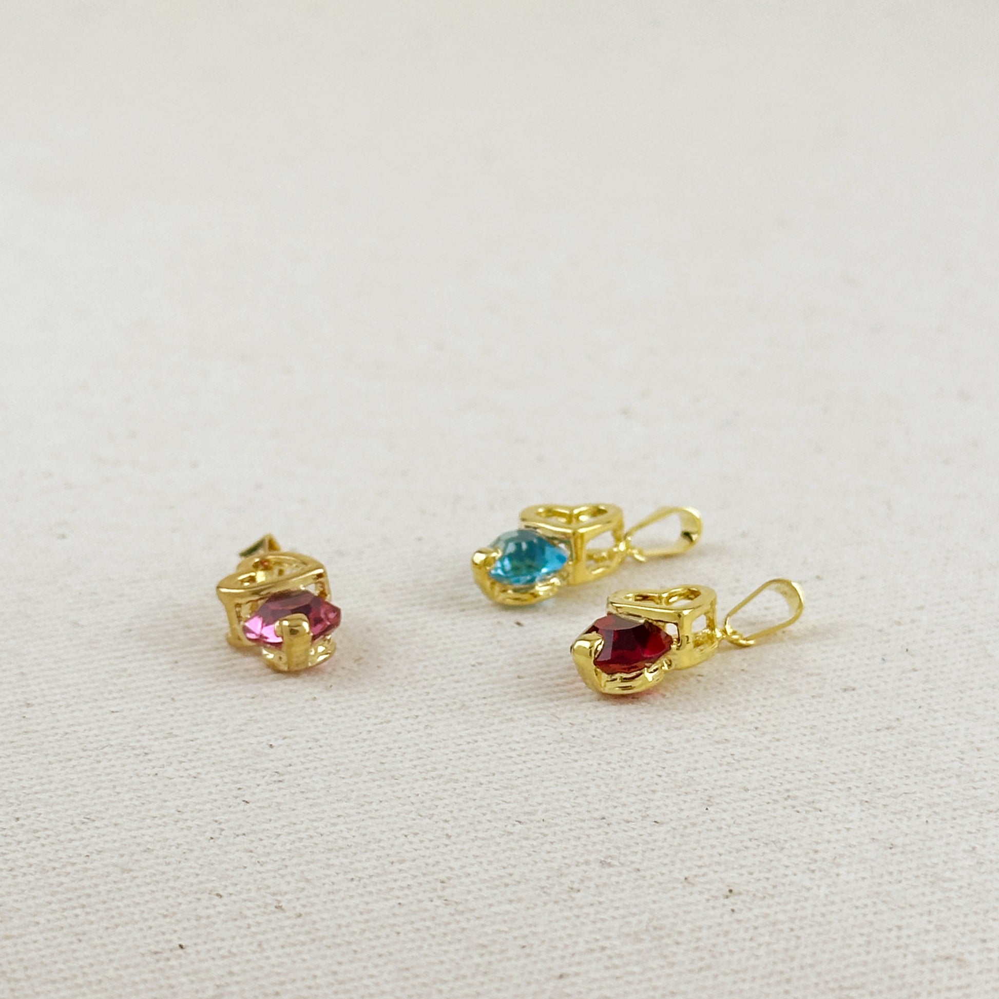 Colored Crystal Heart Charm