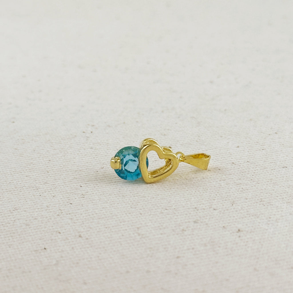 Colored Crystal Heart Charm